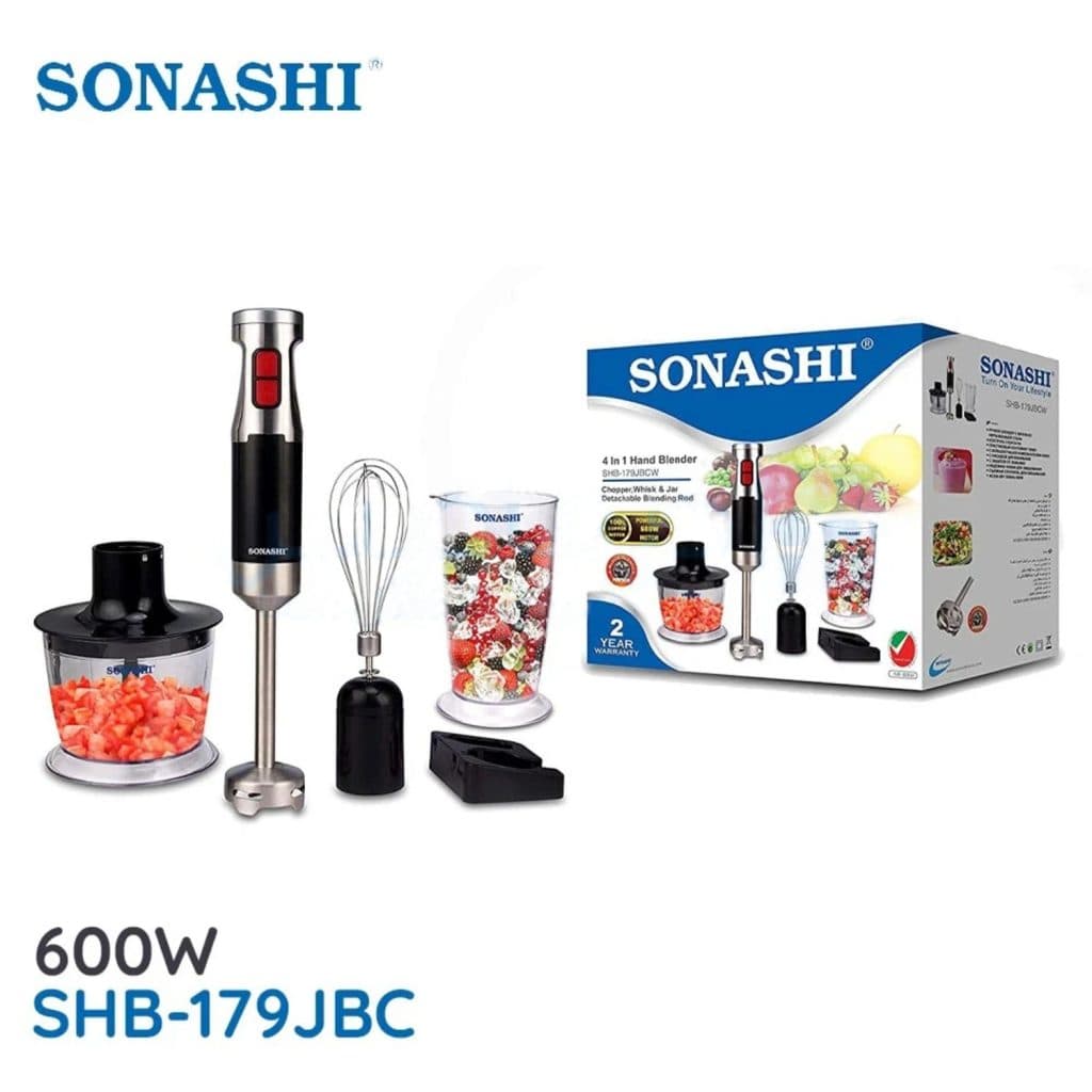 Sonashi Bras Mixeur Multi Fonction 3 En 1- SHB-179 JBC – Noir & Gris